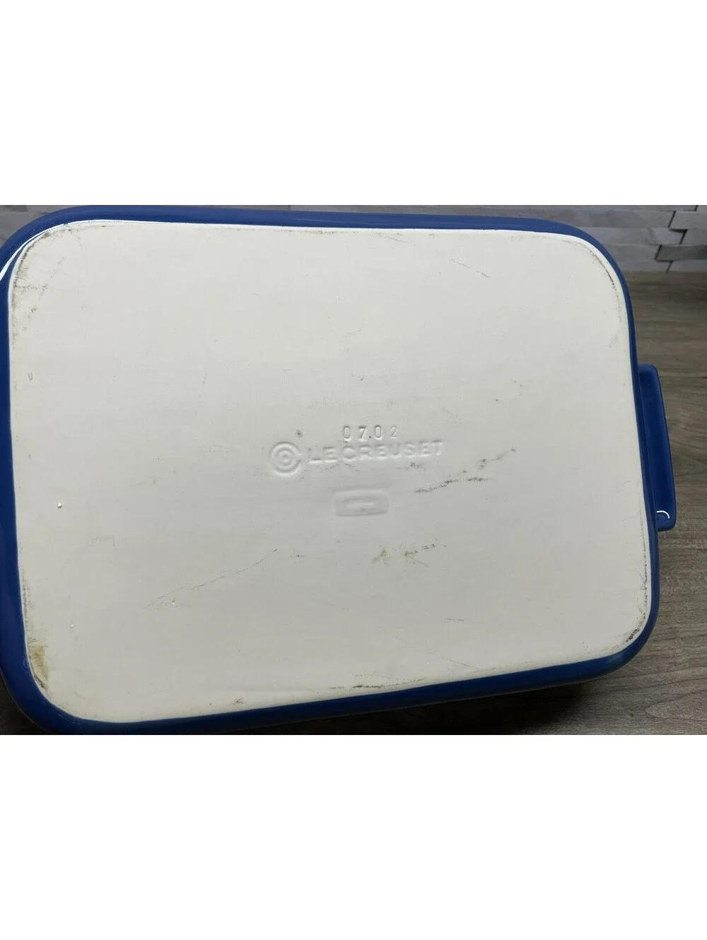 Le Creuset Rectangular Baking Dish Blue Stoneware 12x9 Casserole Pan